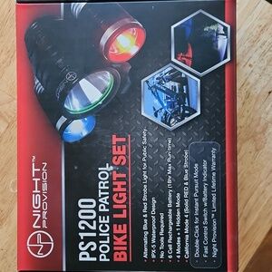 PS1200 Police Patrol Bike Light Set - Black, Red, Blue